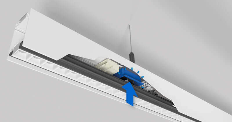 The magnets secure the light engine to the luminaire, ensuring a strong, safe and reliable fix.
